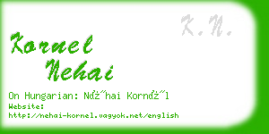 kornel nehai business card